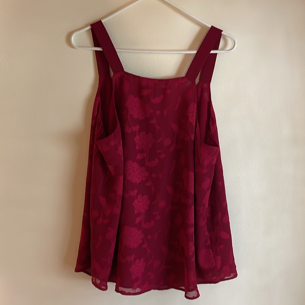 NWT, LOFT, XL, Beautiful burgundy cami, easy fit, wear alone or with a cardigan. - Picture 3 of 4